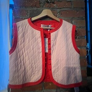 New With Tags!! Caro Editions Pink and Red Ravnbak Vest (quilted)